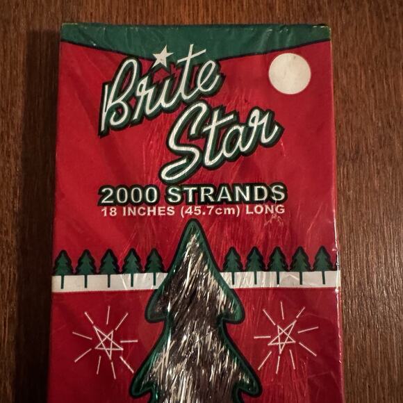 Brite Star Christmas Tree Icicles Silver Tinsel 2000 Strands 18" Retro Decor - Picture 3 of 6